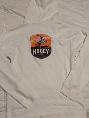 Hooey White Hoodie with Orange Rodeo Shield Graphic